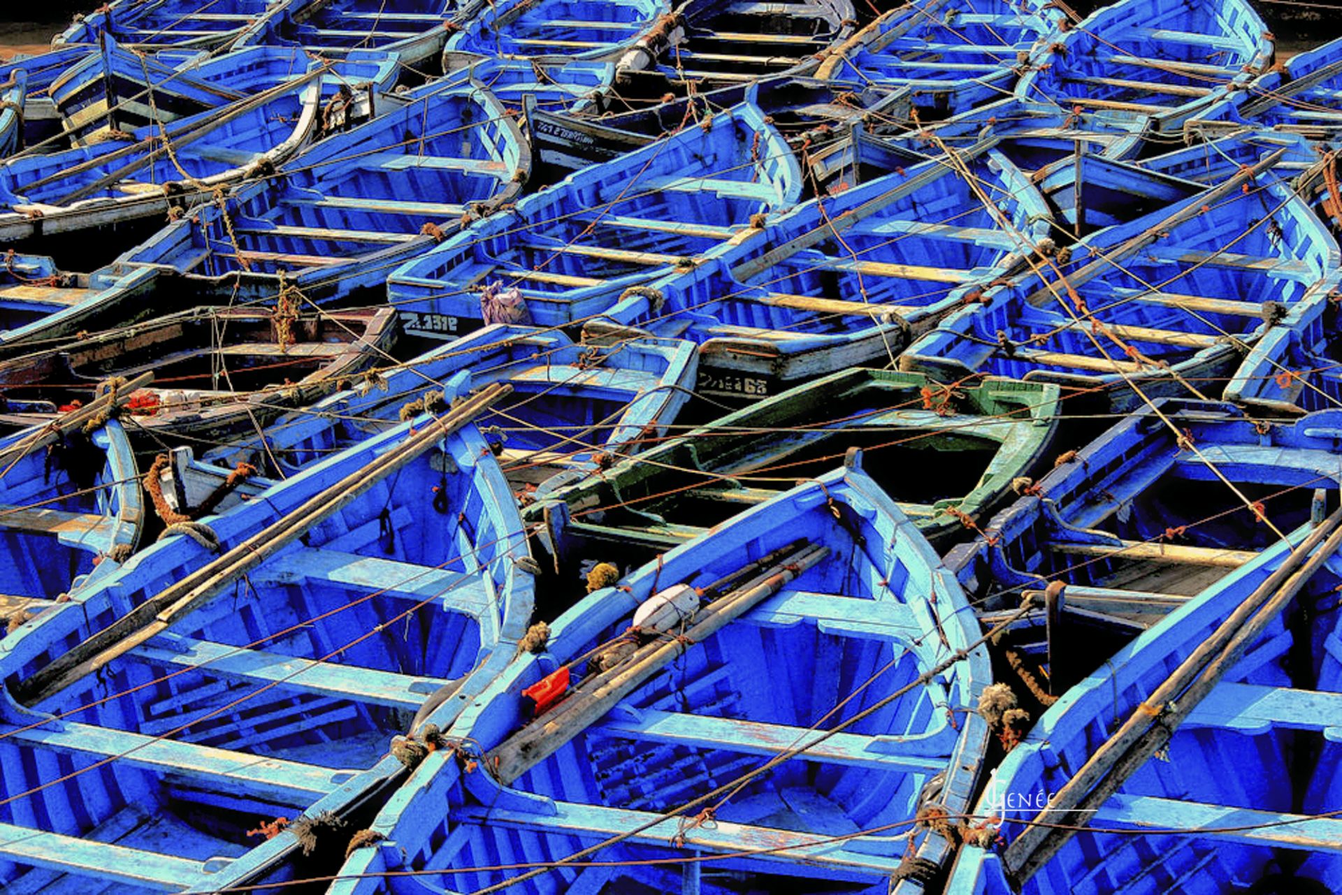 Essaouira - barques bleues